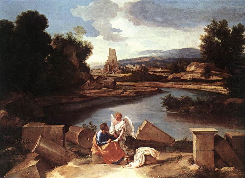 Landscape with St Matthew and the Angel, Nicolas Poussin